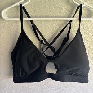 Time and Tru Black Strappy Bikini Top